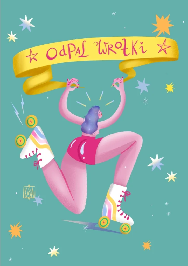 Plakat motywacyjny – „Odpal wrotki”